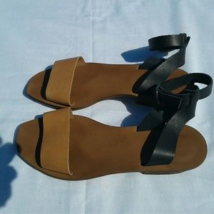 Madewell Stacked Two Tone Block Ankle Strap Sandal